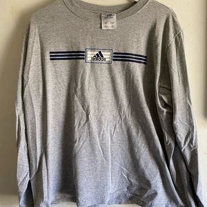 Vintage 90s Gray Adidas Long Sleeve Shirt
